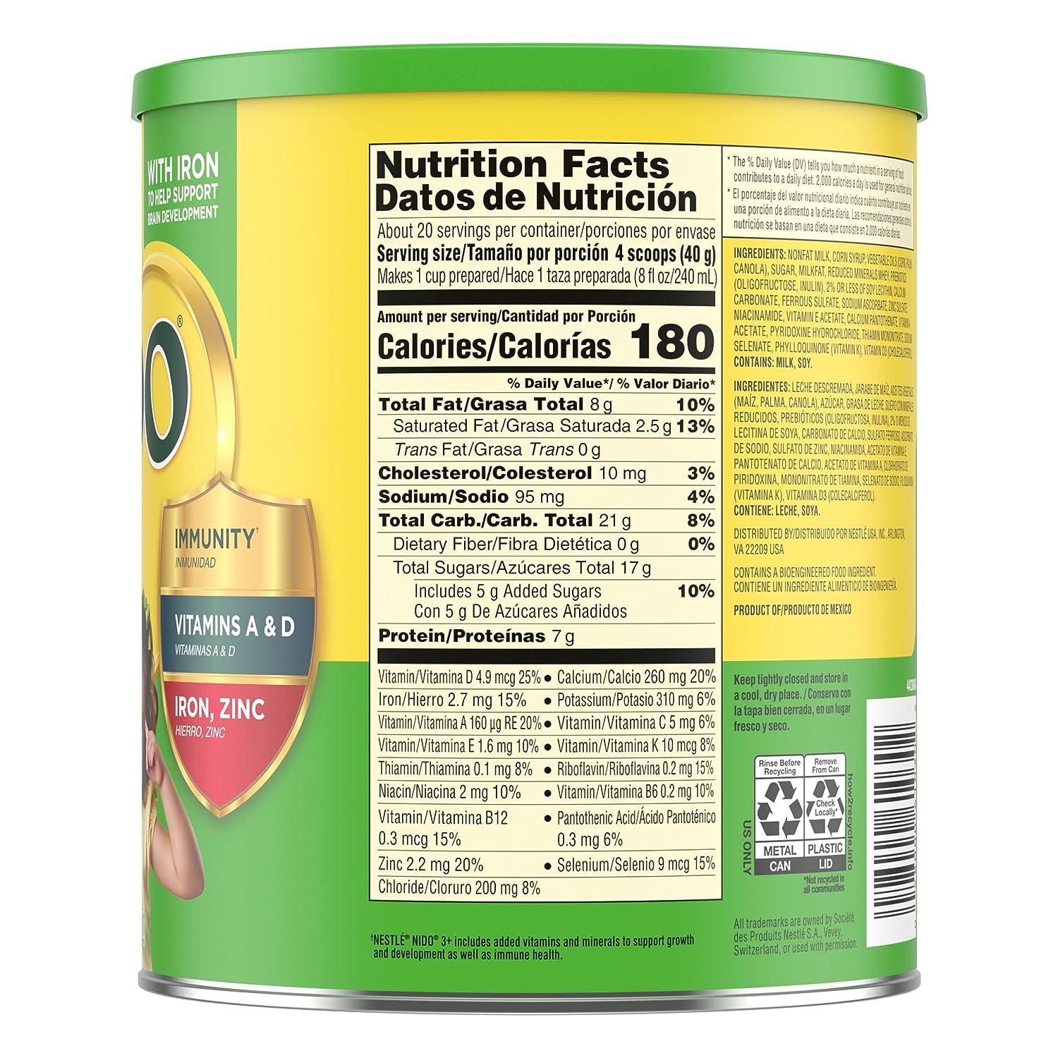 Nestle Nido 3+ Toddler Powdered Milk Beverage, 1.76 Pound - Image 4